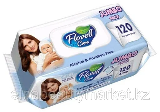 Влажные салфетки Flovell Care Jumbo Pack Детские 120 шт