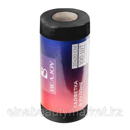 Салфетки в рулоне BEAJOY 20*20 см, черный спанлейс,100шт
