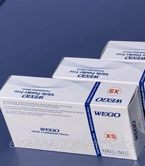 WEGO Перчатки нитриловые неопудренные 50пар/уп размер XS
